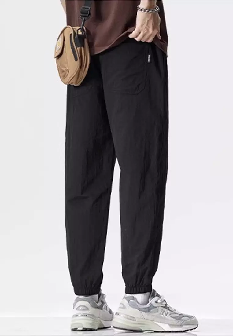 抽繩休閒束腳褲