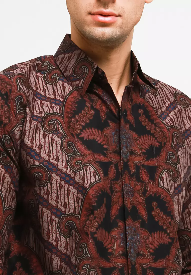 BATIK TALENTA EXCLUSIVE Lengan panjang BURGANDRY A446