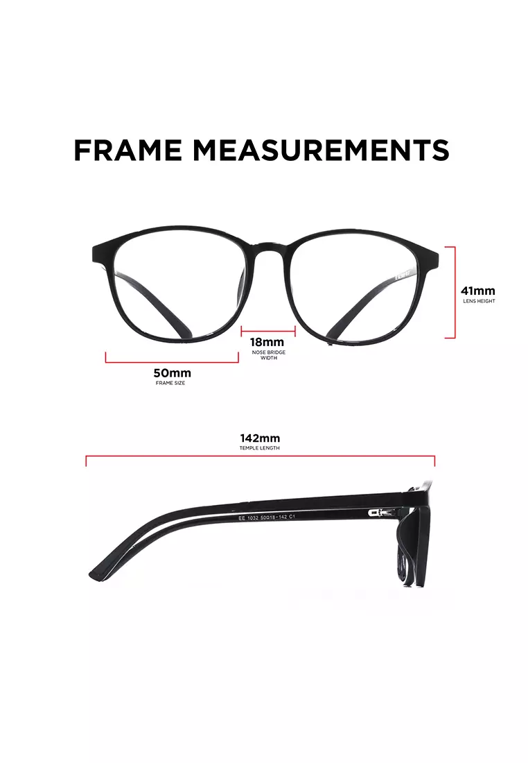 1032 (C1-Shiny Black) Anti-Radiation Computer Eyeglasses for Men/Women