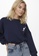 ONLY navy Peanuts Life Long Sleeves Terry Sweat 36B99AA61FB100GS_3
