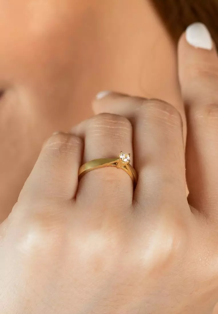 Round Cut Ring 14k Gold