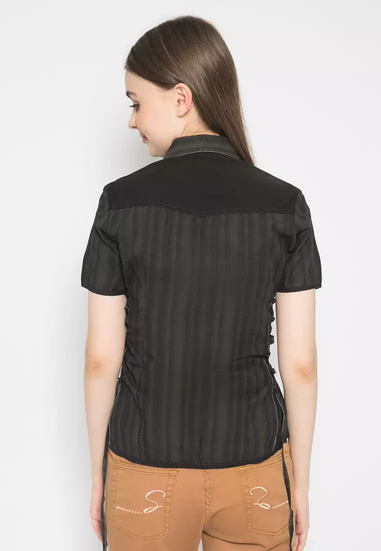 LGS - Slim Fit - Kemeja Wanita - Hitam - Motif - LLSH.380.WD625.074.7C