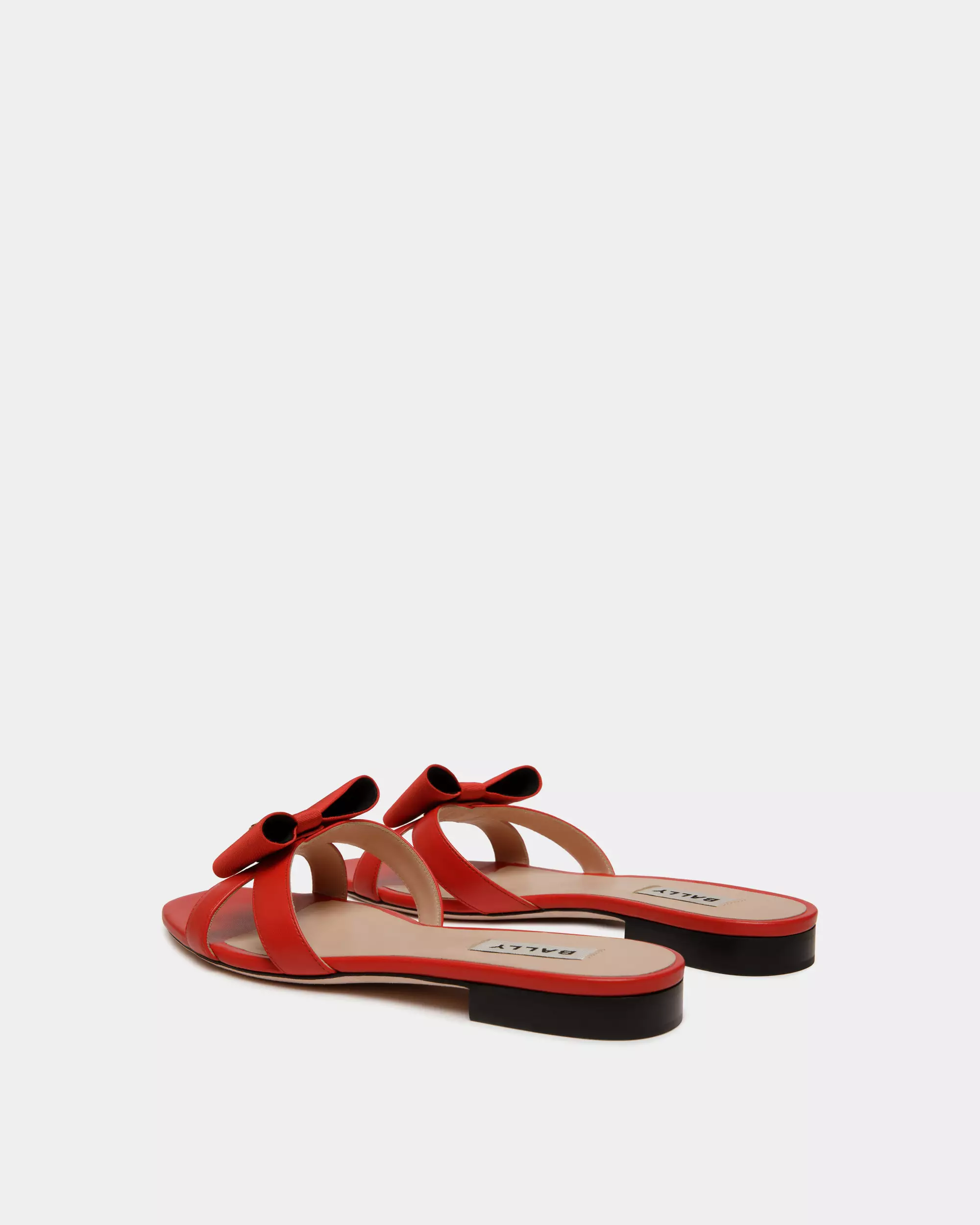 Bally Balyka-Bow Flat Leather Sandal - Red