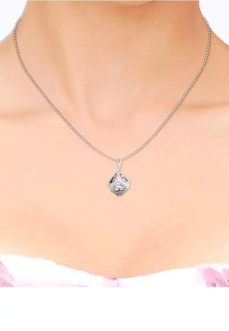 Secret Love Pendant WG - Kalung Crystal Swarovski by Her Jewellery