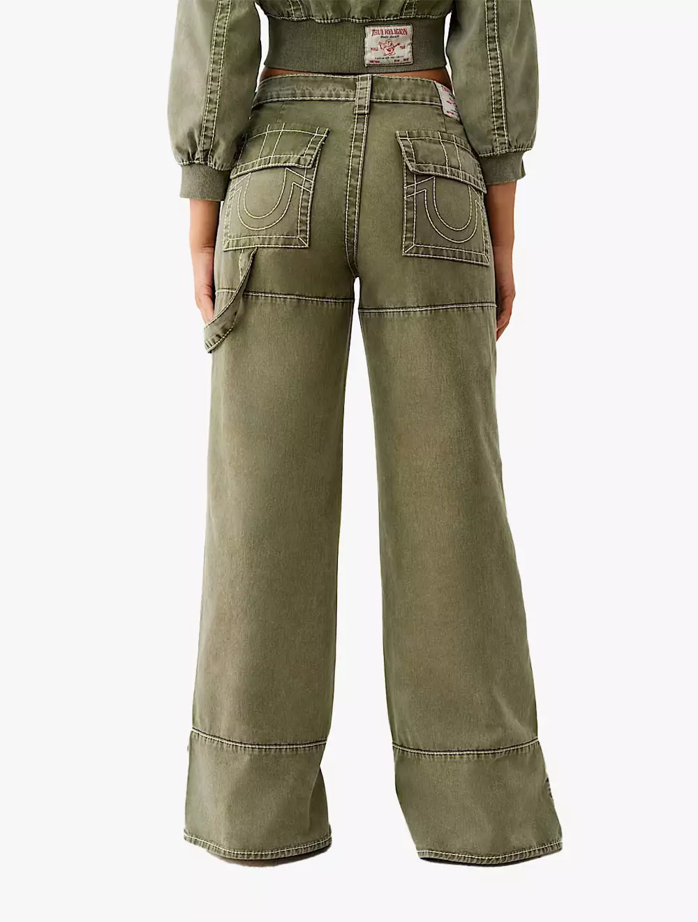 True Religion - Women Pants - BOBBI BAGGY CARPENTER BIG T - Olive