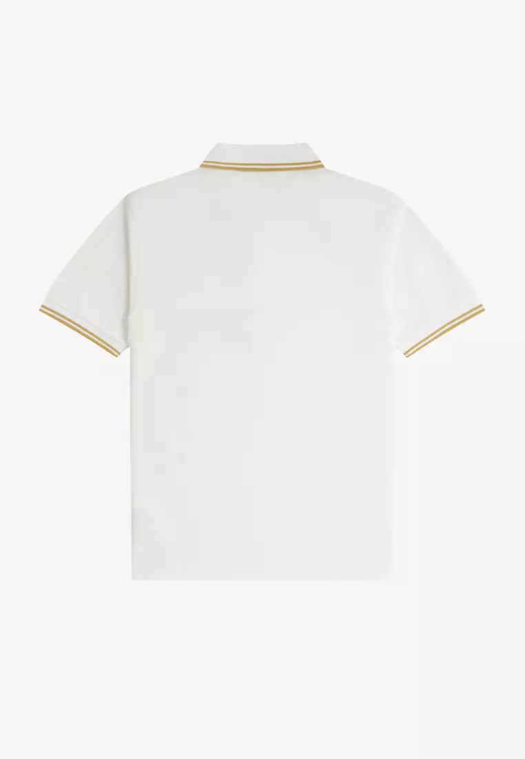 Fred Perry M3600 Twin Tipped Fred Perry Shirt (Snow White/ Honeycomb)