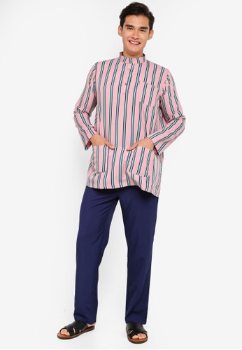Buy Lubna Multi Stripe Baju Melayu Cekak Musang Online  on 