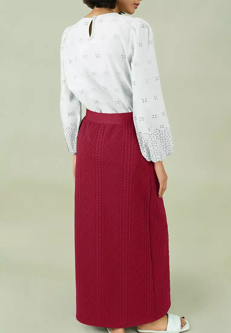 Keiry Pencil Skirt - Maroon