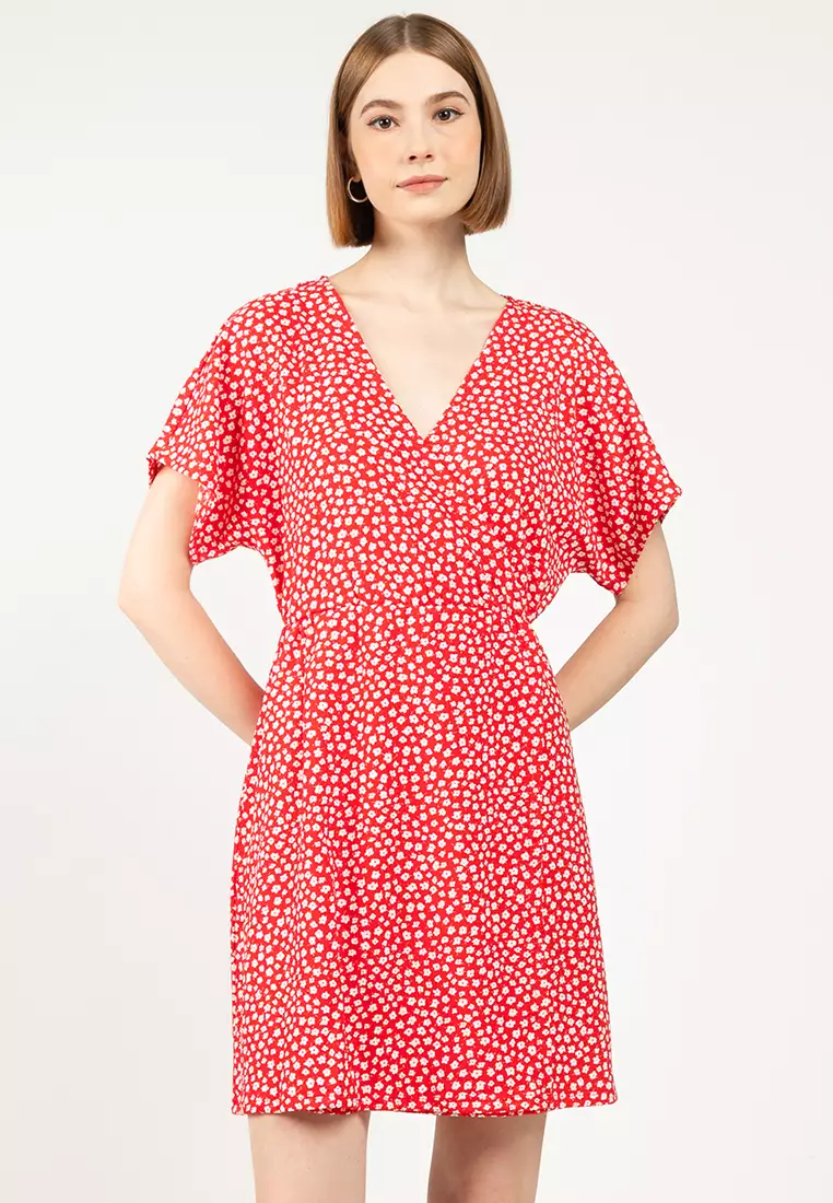 Buy Vero Moda Short Sleeve Short Wrap Dress 2026 Online | ZALORA