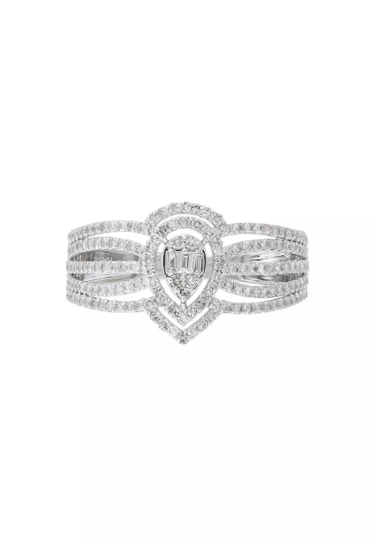 HABIB Baguette and Diamond Ring in 375/9K White Gold 273540625(WG)