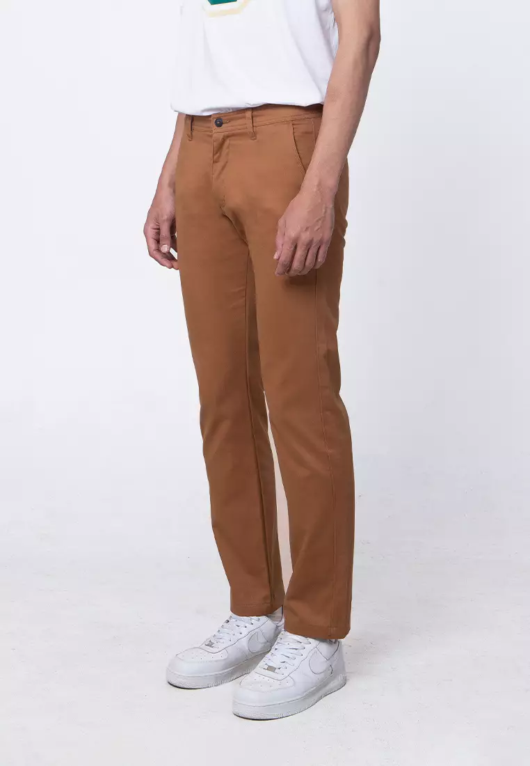 FREDDY CHINOS - DARK BROWN Celana Panjang - Bottoms Man Reguler Fit
