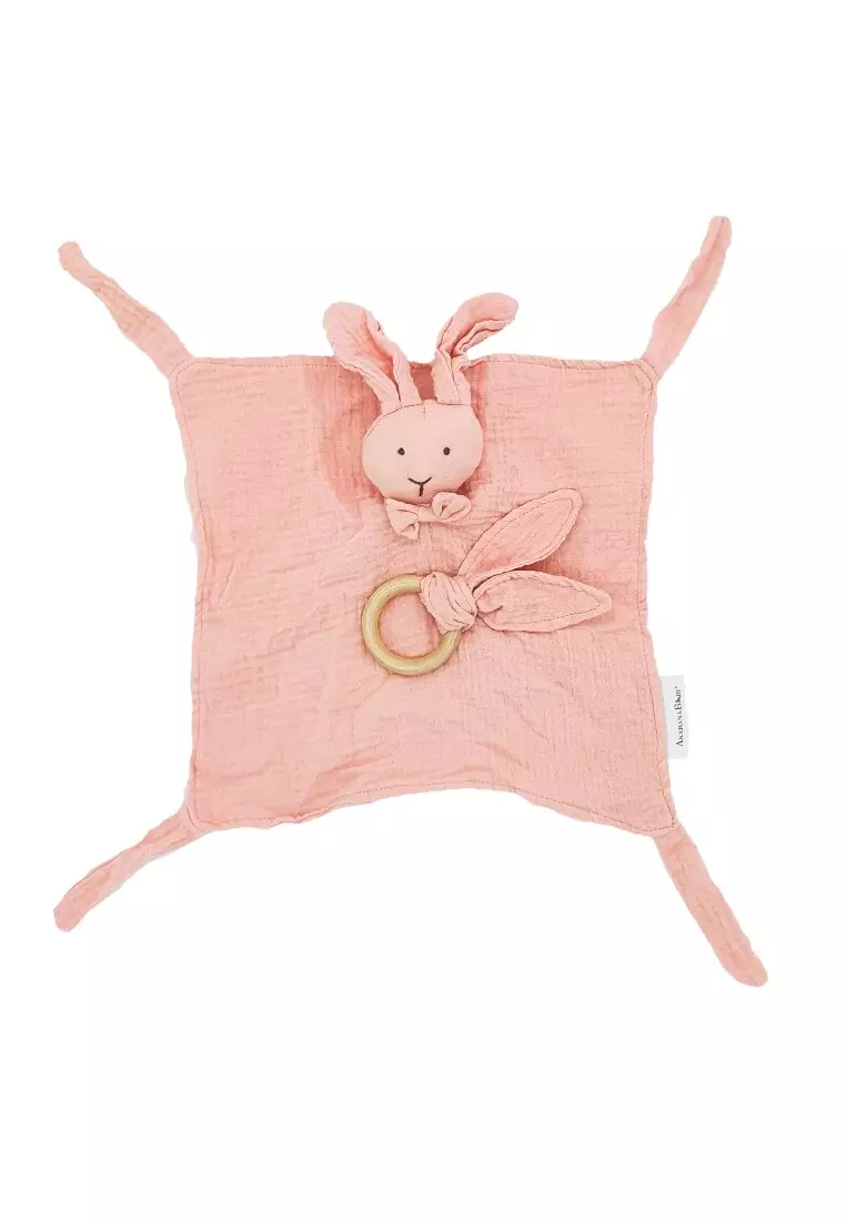Buy AKARANA BABY Marshmallow Organic Cotton Baby Security Blanket with Natural Wood Teether