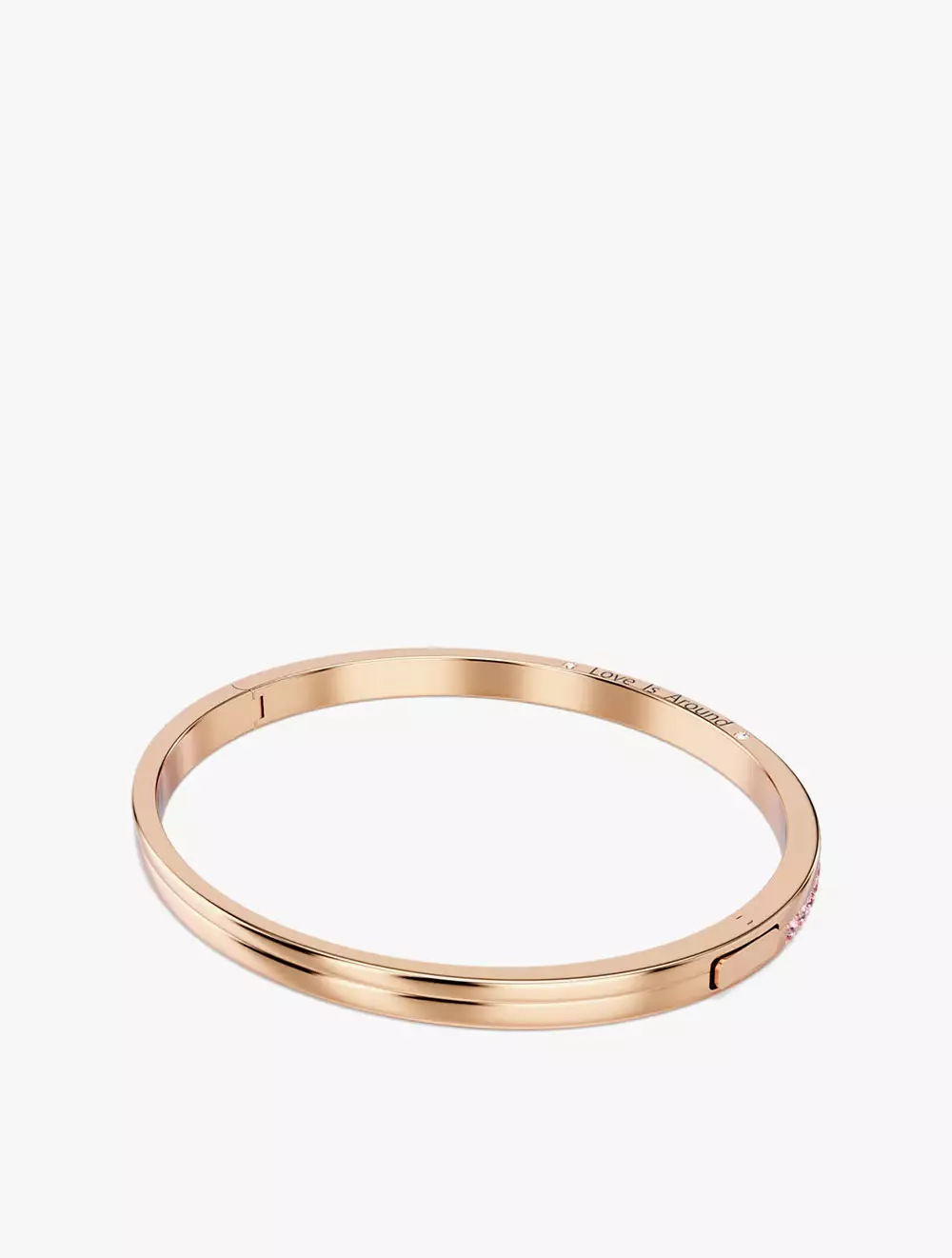 Connexus Bangle, Round Cut, 'Love Is Around', Pink, Rose Gold-Tone Plated