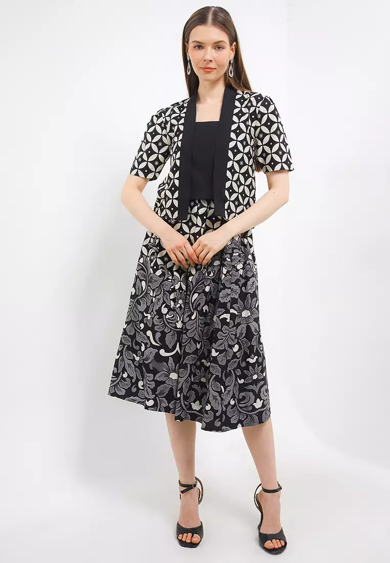 Setelan Dracona Atasan Batik Blouse dan Bawahan Rok Batik