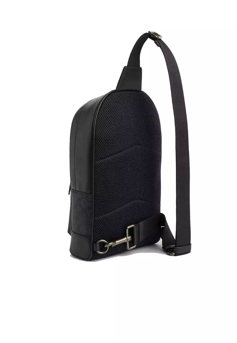 West Pack In Signature Canvas With Varsity Stripe Charcoal/Denim/Chalk CV923