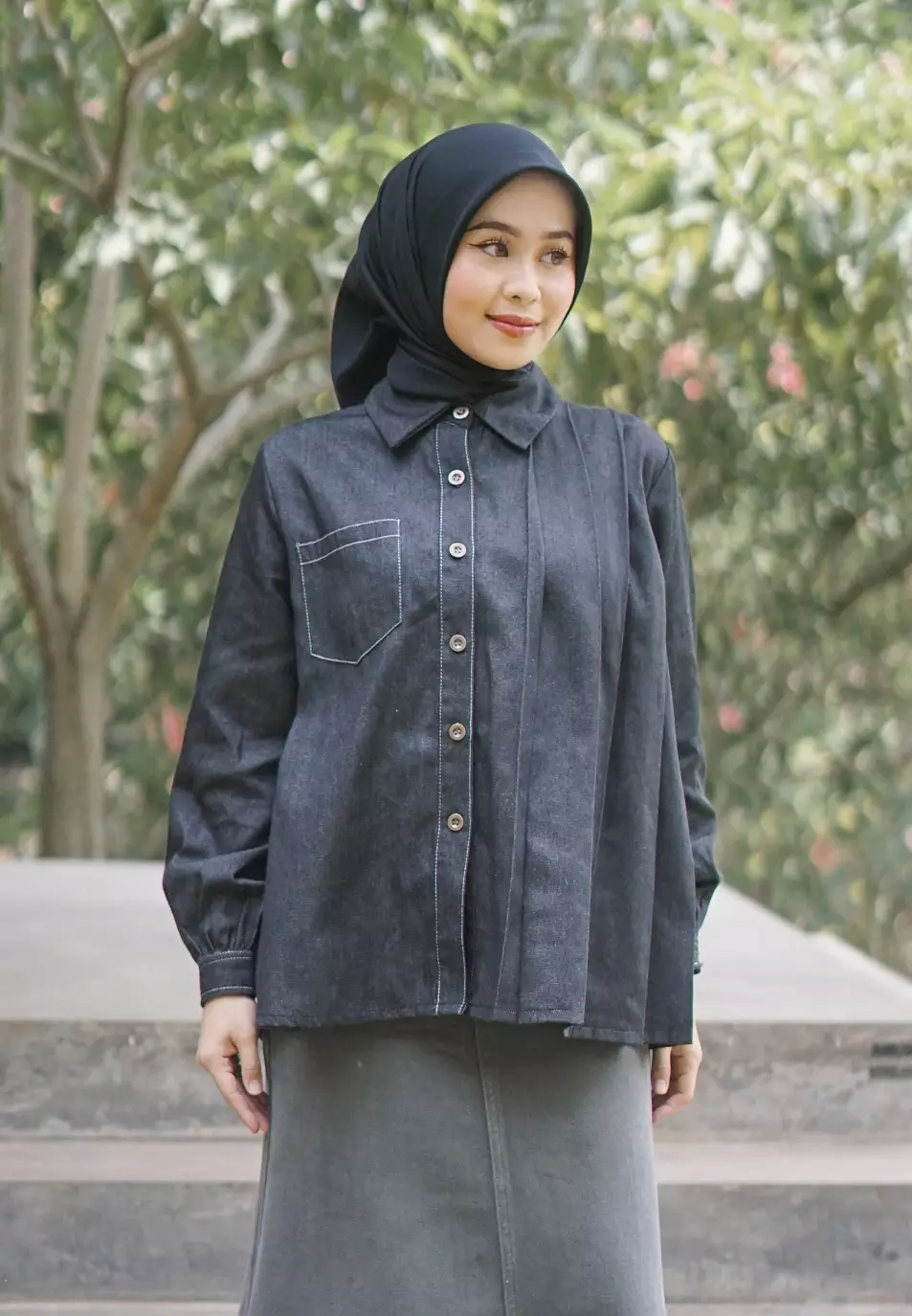 Rachel Denim Shirt - Black Denim