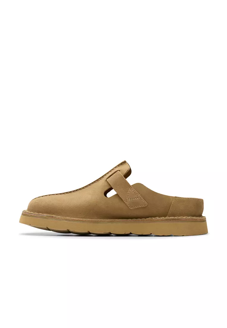 Mens Solsbury Mules - Dark Sand Suede