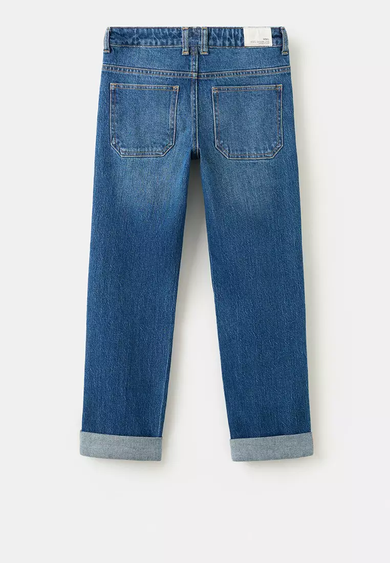 Turned-Up Straight Jeans