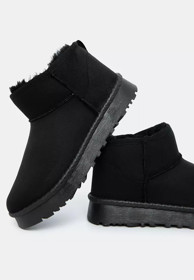 Faux Suede Platform Boots