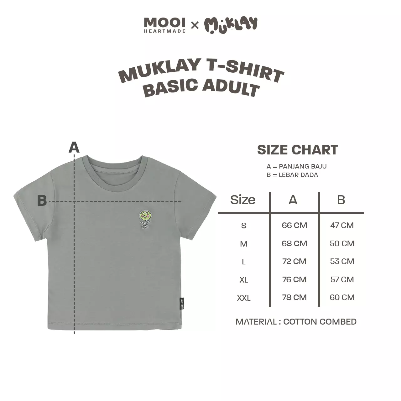 Mooi X Muklay Kaos Dewasa Unisex T-Shirt Basic Adult - White