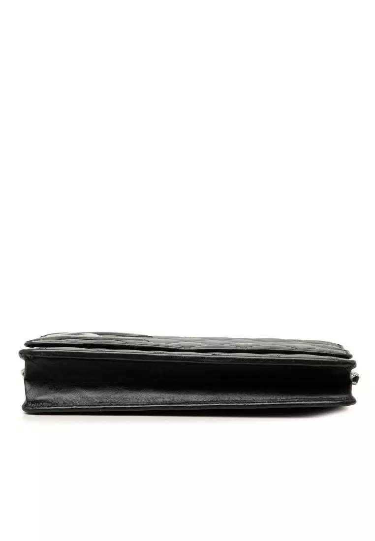 Pre-Loved Chanel Quilted Lambskin Cambon Ligne Wallet On Chain