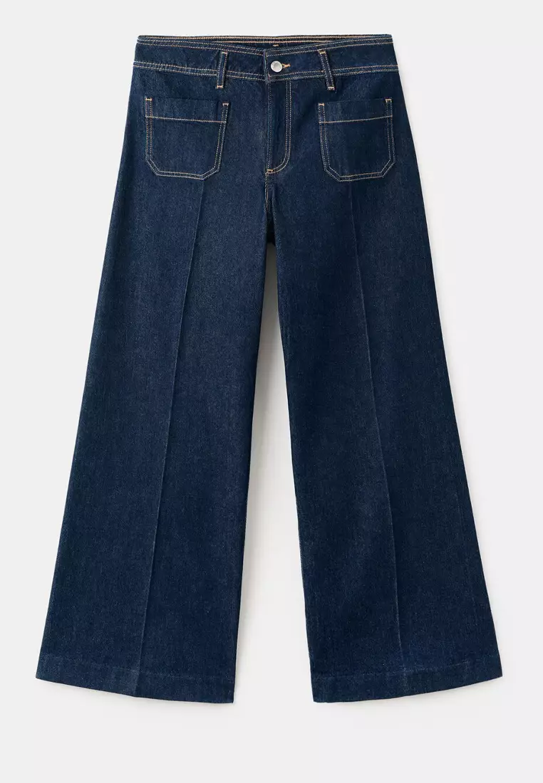 Wide-Leg Jeans With Pockets