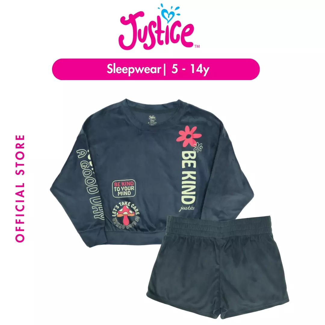 Jual Justice Justice Cozy Sleep SetBaju Tidur Anak Perempuan(Hitam