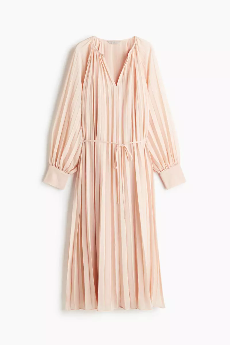 Pleated chiffon dress