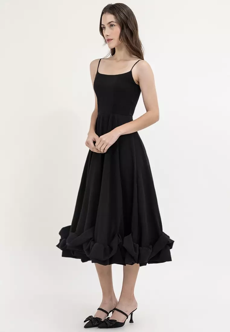 Emmanuela Ruffle-hem Midi Dress