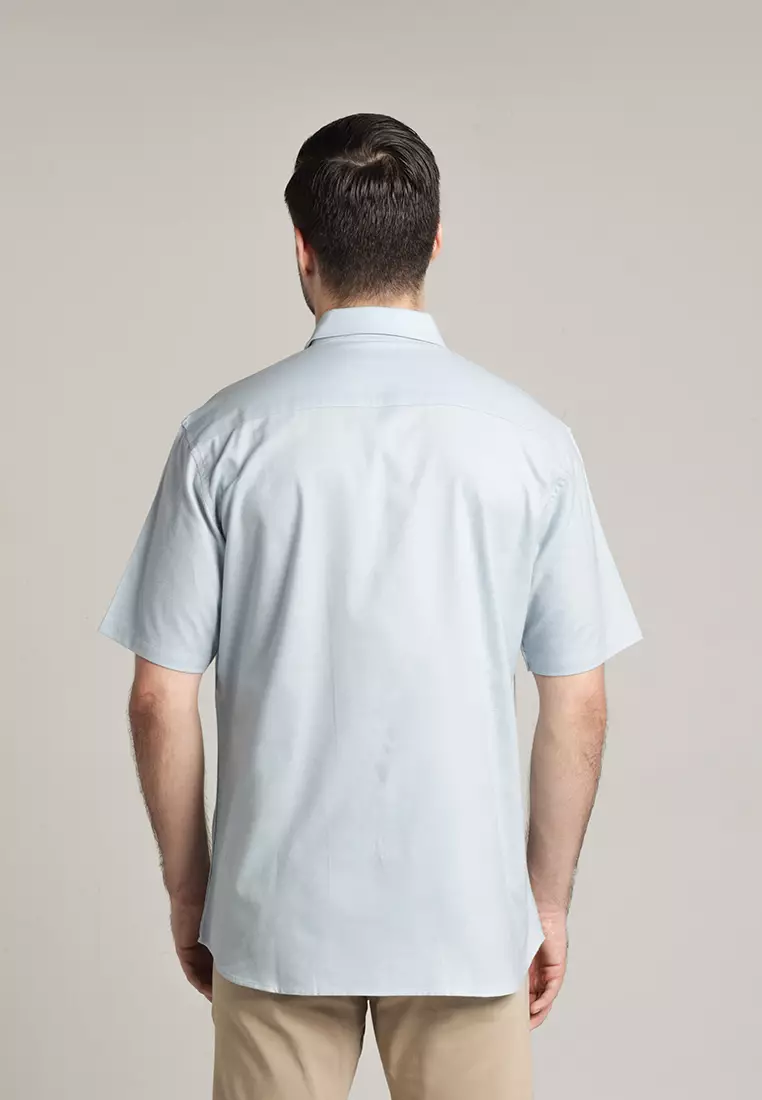 MOC Kemeja Lengan Pendek Pria Ehno - Light Blue