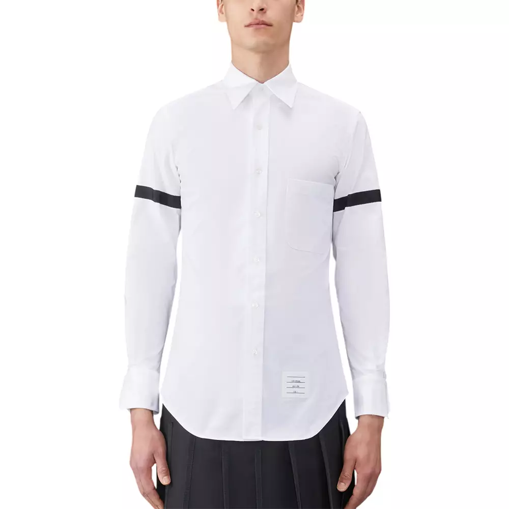 Oxford Armband Black Long Sleeved Shirt White