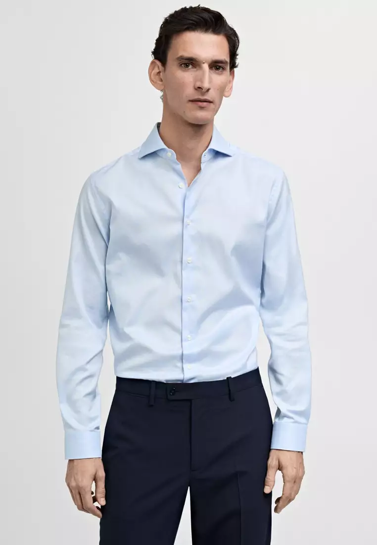 Slim-Fit Cotton Poplin Suit Shirt