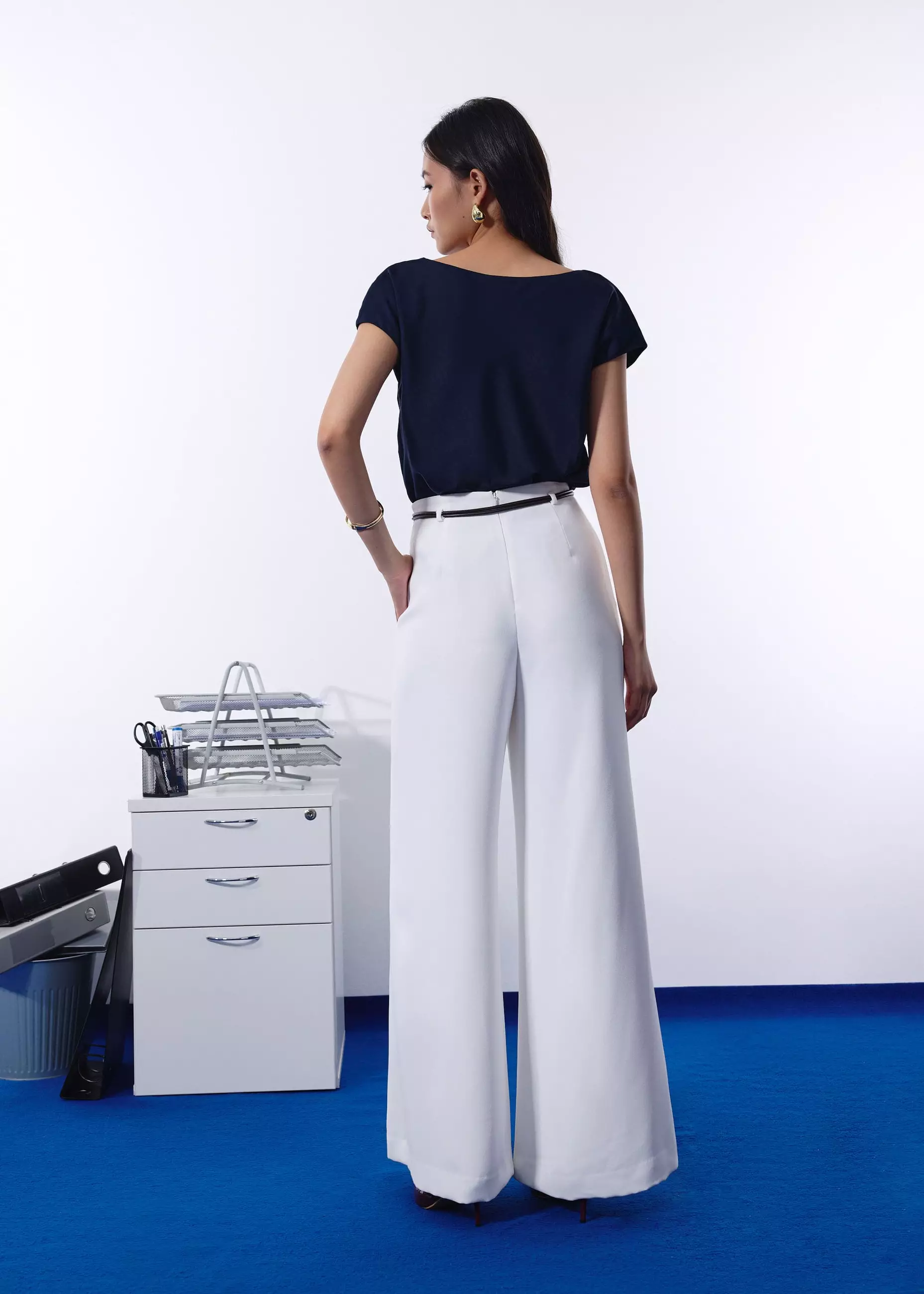 Celana Panjang Wanita - Leggy™ Jules Tailored Crepe Palazzo Pants