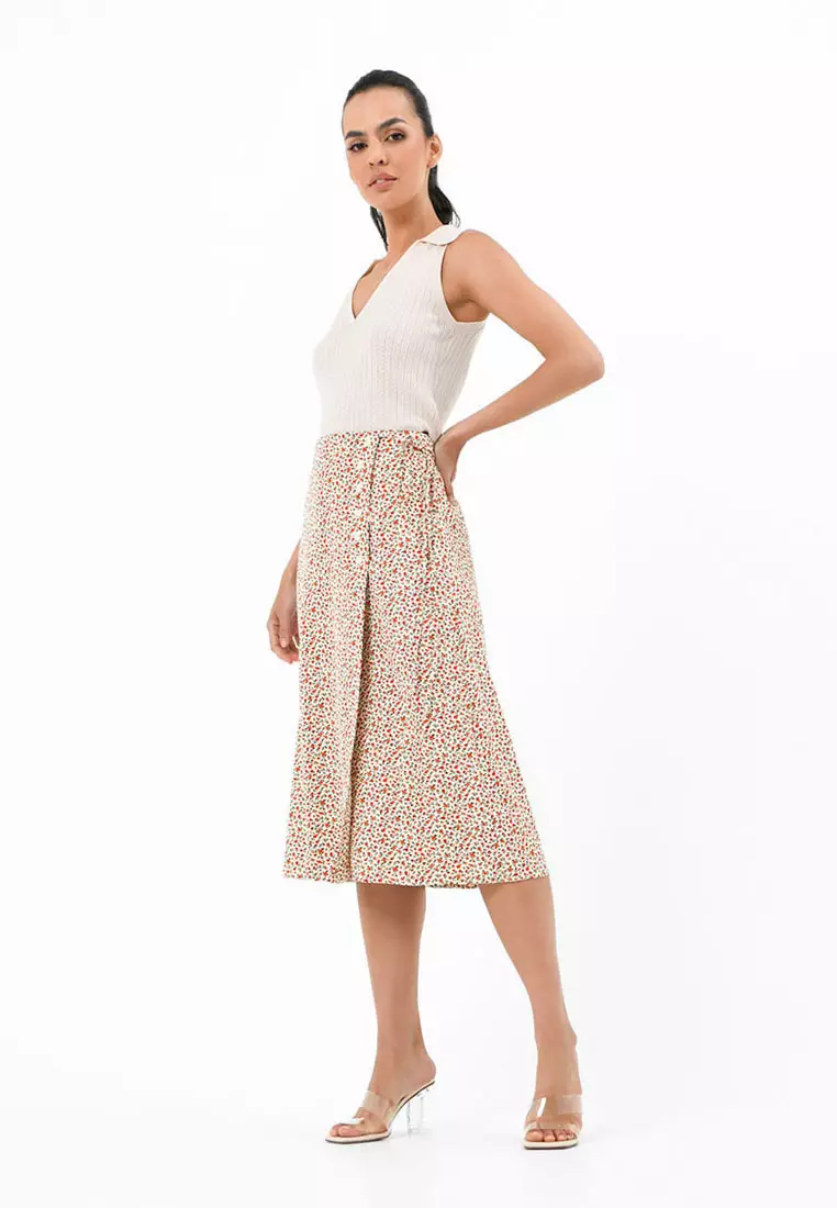 Marigold Buttoned Midi Skirt