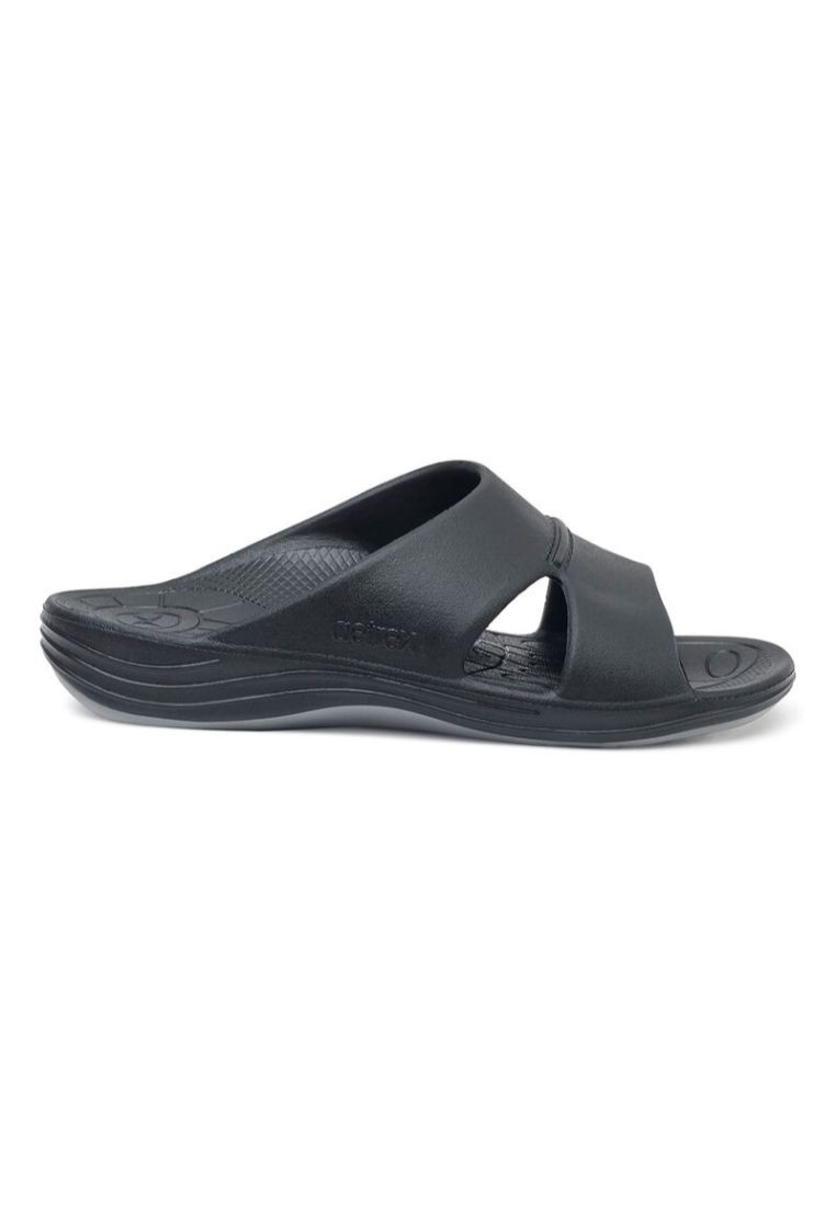 Aetrex Mens Lynco Slides Flip Black