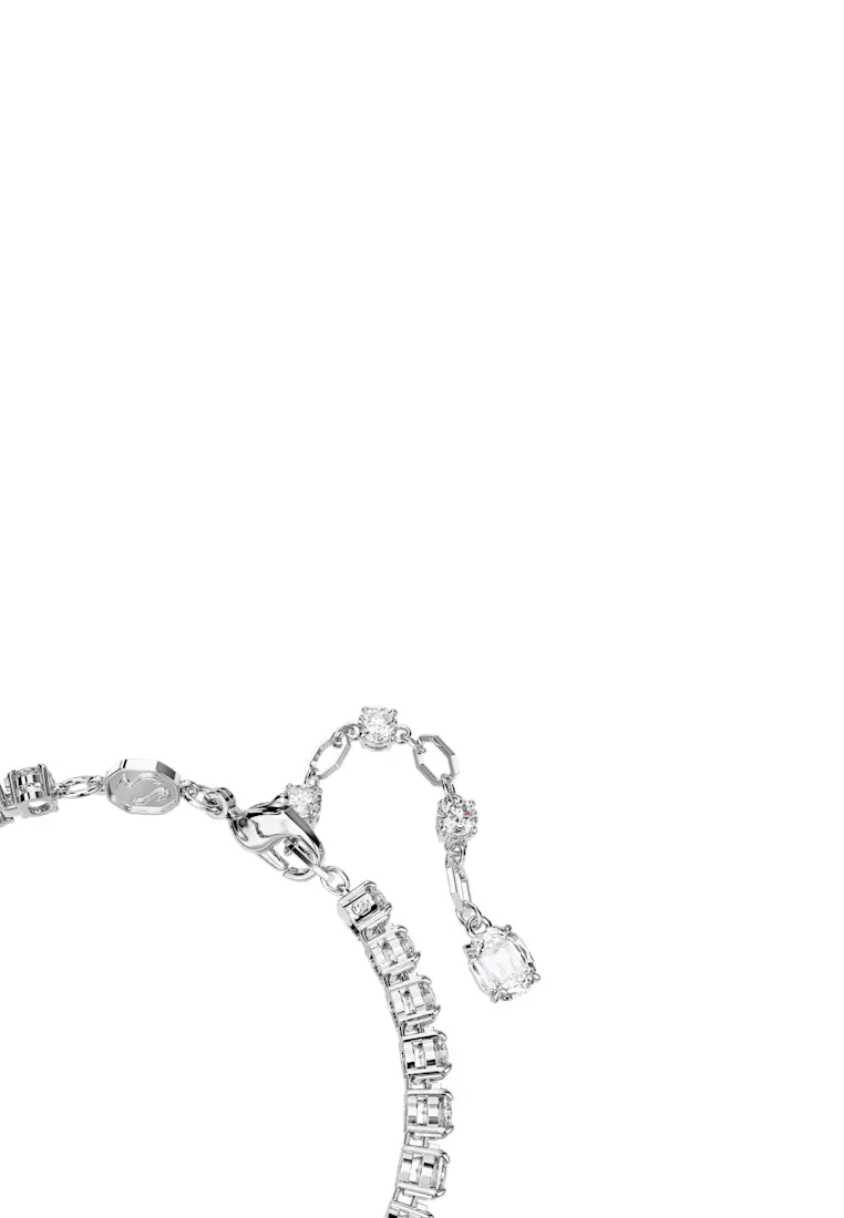 Matrix Tennis Bracelet Mixed Cuts Green Rhodium Plated