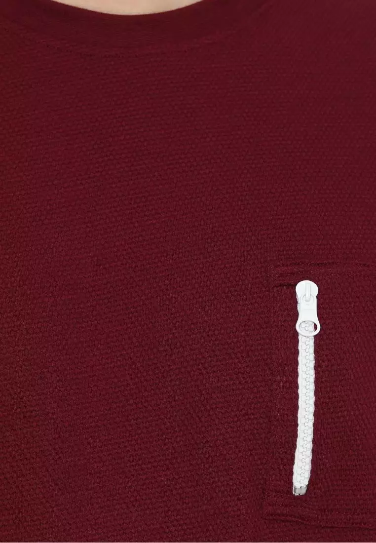 MATSUDA Kaos Polos 24S Texture Honeycomb T Shirt Saku Zipper Koka