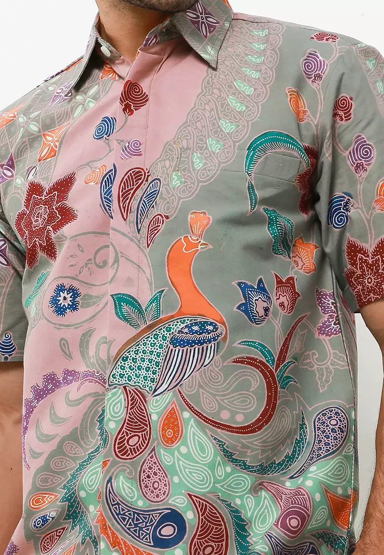 Numatya Kemeja Batik Tulis Premium Pria Casual Modern Lengan Pendek