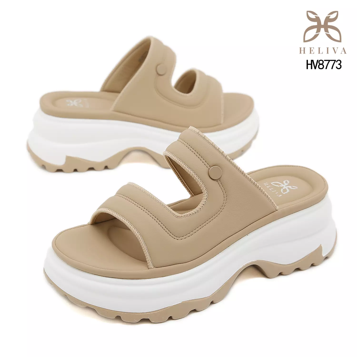 Heliva Lucy Dual-Strap Elevated Slides for Everyday Luxe HV8773