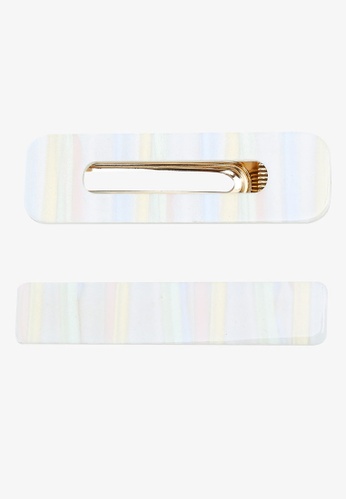 ONLY white Esther Acrylic 2-Pack Hair Clips 28CAAAC3E003FFGS_1