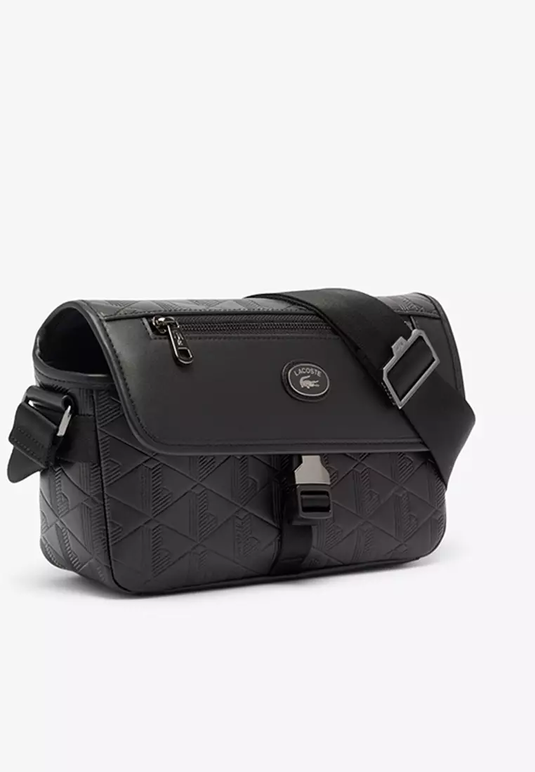 Small Monogram Leather Flap Satchel