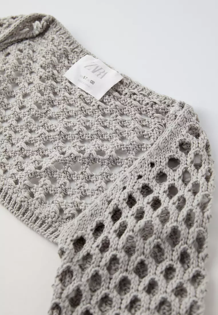 Mesh Knit Sweater with Openwork
