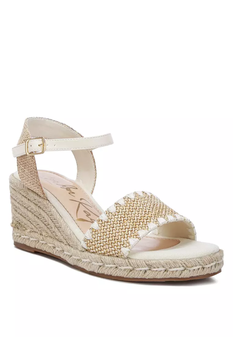 London Rag Beige Raffia Wedge Espadrilles 2025 | Buy London Rag Online ...
