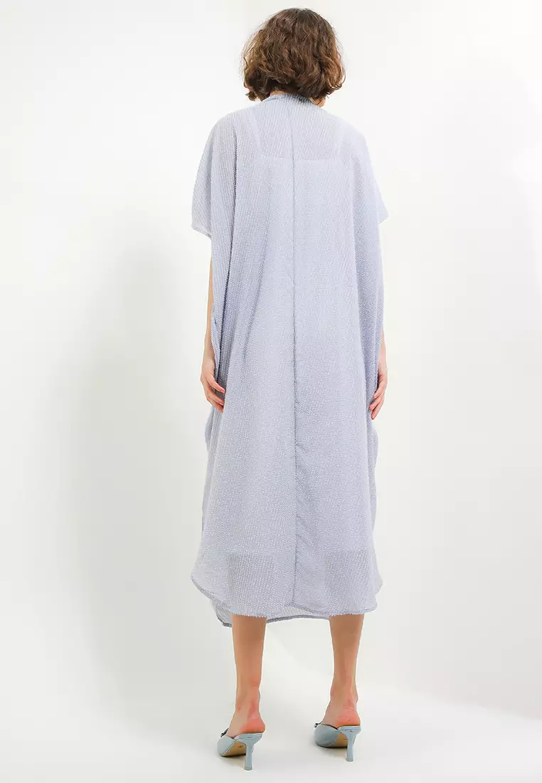 Beaded Tulle Flo Detail Furry Kaftan