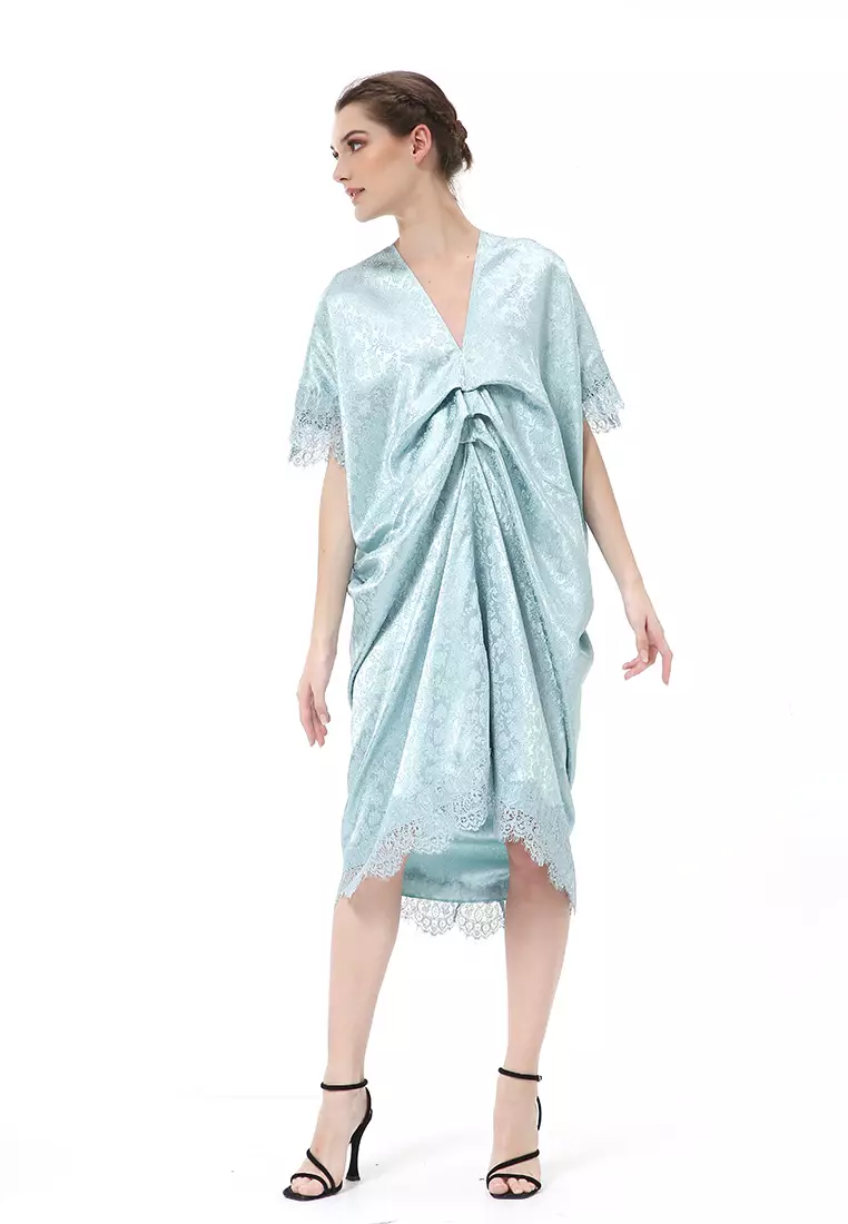 Rachel Dress Wanita Long Kaftan Traditional Motive Material Jaguar ORIGINAL - Wardah