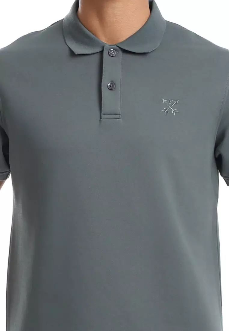Forest Mens Cotton Slim Fit Polo Tee - 23961-03DarkGrey