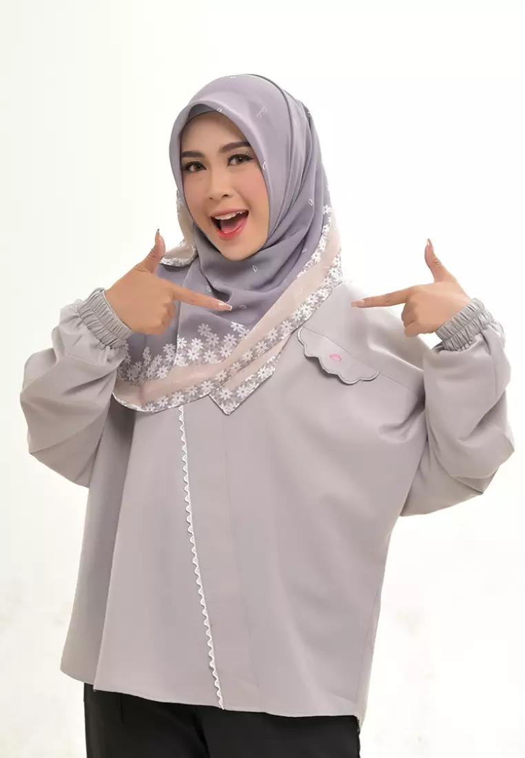Rabbani - Tunik Lengan Panjang Dara Lily Adara V1 Exclusive - Agate Gray