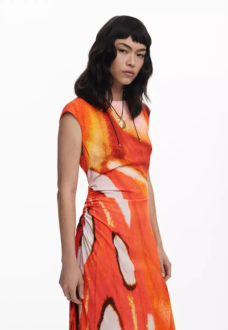 Draped long dress