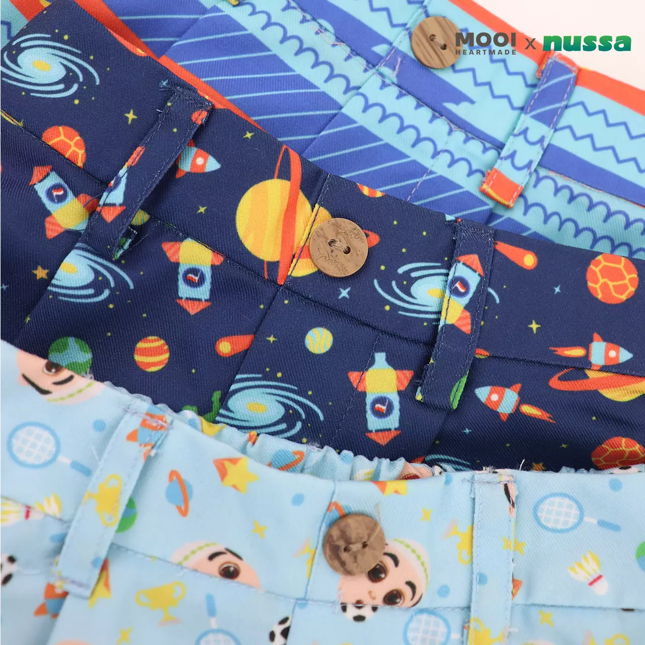 Mooi x Nussa Celana Pendek Anak Nussa Pants - Sky Blue