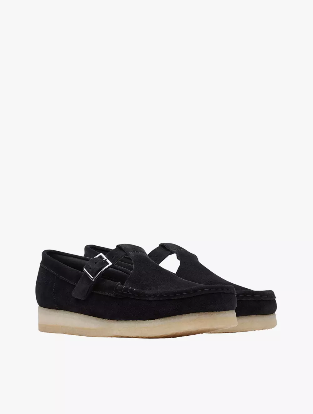 Clarks Wallabee T Bar Black Sde